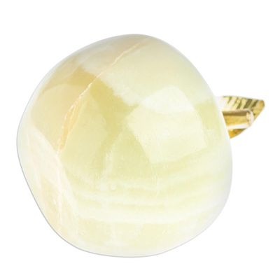 Alternate image for Onyx and Brass Apple Sculpture from Mexico Eris Apple