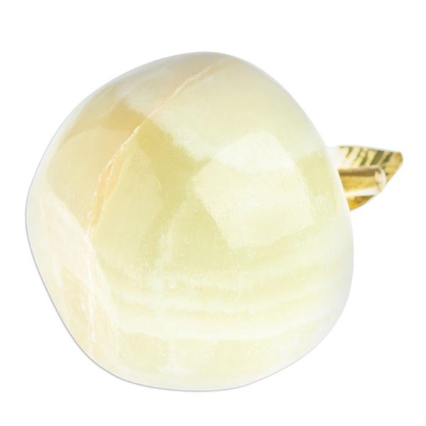 Alternate image for Onyx and Brass Apple Sculpture from Mexico Eris Apple