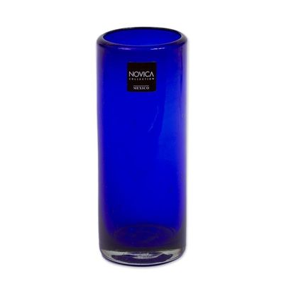 Alternate image for Blue Handblown Glass Cocktail Drinkware Set of 6 Pure Cobalt