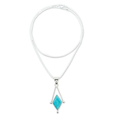 Alternate image for Turquoise and Taxco 950 Silver Artisan Crafted Necklace Spark of Blue