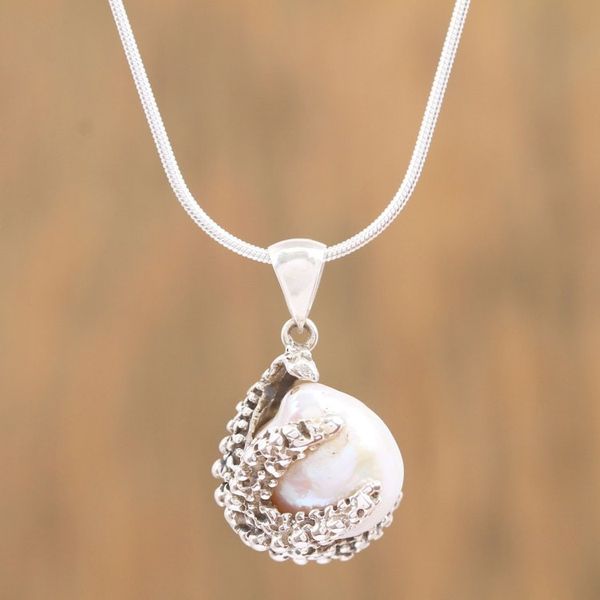 Alternate image for Cultured Pearl Starfish Pendant Necklace from Mexico Loving Starfish