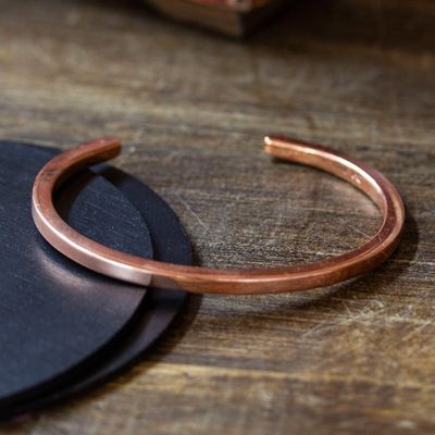 Alternate image for Polished Copper Cuff Bracelet Crafted in Mexico Minimalist Charm