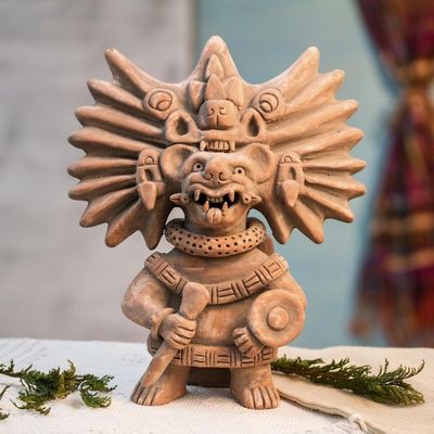Alternate image for Collectible Zapotec Ceramic Statuette Museum Replica Zapotec Bat Deity Urn