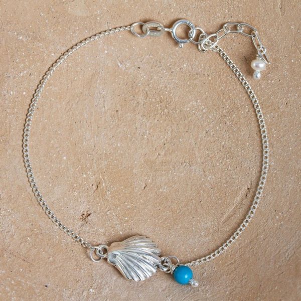 Alternate image for Sterling Silver Seashore Bracelet with Turquoise and Pearl Acapulco Coast