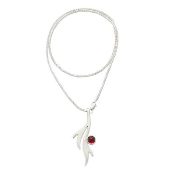 Alternate image for Artisan Crafted Garnet Necklace with Taxco Silver Free Spirit