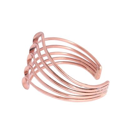 Alternate image for Modern Handcrafted Copper Cuff Bracelet from Mexico Brilliant Waves