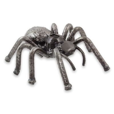 Alternate image for Eco-Friendly Upcycled Metal Spider Sculpture from Mexico Rustic Tarantula