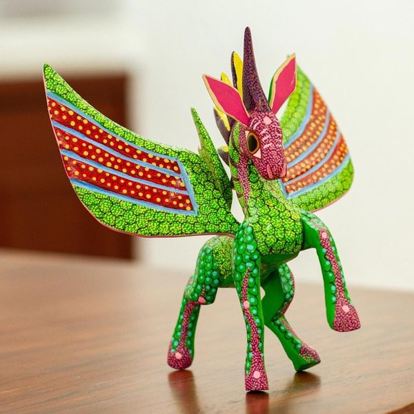 Alternate image for Hand Painted Pegasus Alebrije Sculpture Mythical Pegasus