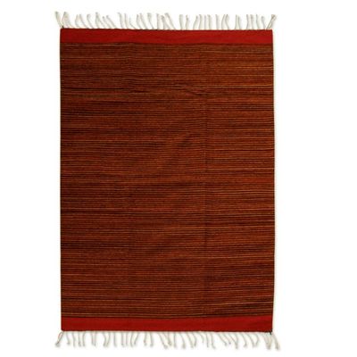 Alternate image for Eco Friendly Handwoven Authentic Zapotec Rug Fire Walk