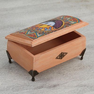 Alternate image for Sun and Moon Decoupage Wood Decorative Box from Mexico Life is Good