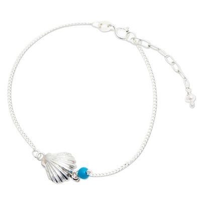 Alternate image for Sterling Silver Seashore Bracelet with Turquoise and Pearl Acapulco Coast