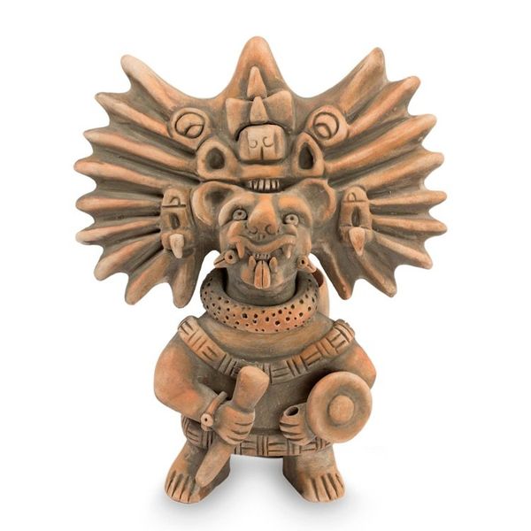 Alternate image for Collectible Zapotec Ceramic Statuette Museum Replica Zapotec Bat Deity Urn