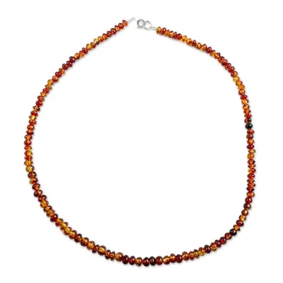 Alternate image for Natural Mexican Amber Beaded Strand Long Necklace Honey Dew