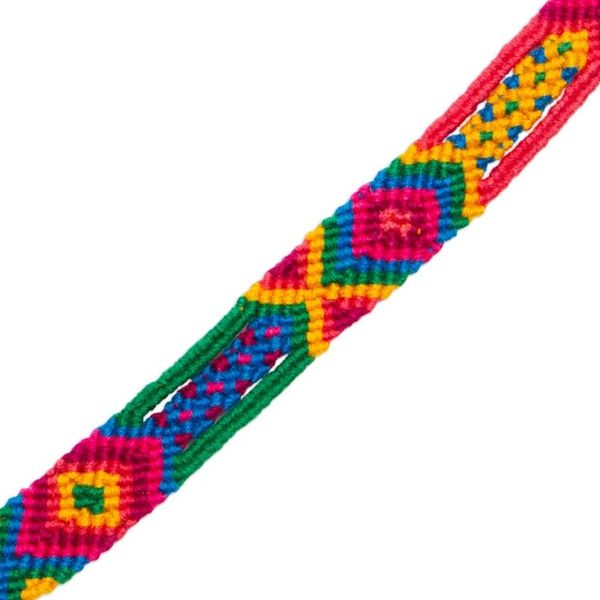 Alternate image for Multicolored Cotton Macrame Wristband Bracelet Mandala Geometry