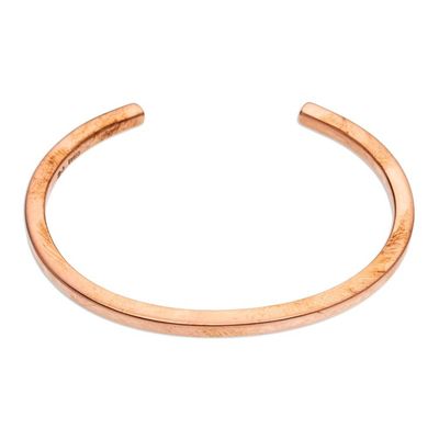 Alternate image for Polished Copper Cuff Bracelet Crafted in Mexico Minimalist Charm