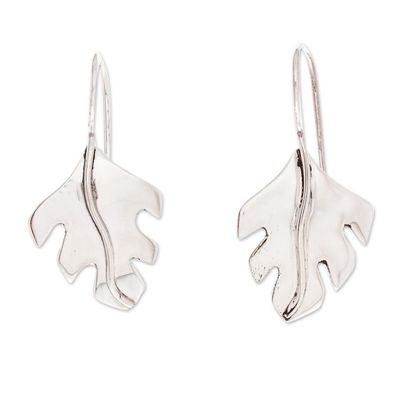 Alternate image for Collectible Taxco Silver Jewelry Drop Earrings Phantom Leaves