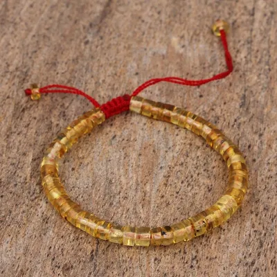 Alternate image for Natural Mexican Amber Adjustable Beaded Strand Bracelet Sun Spots