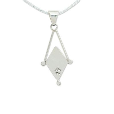 Alternate image for Turquoise and Taxco 950 Silver Artisan Crafted Necklace Spark of Blue