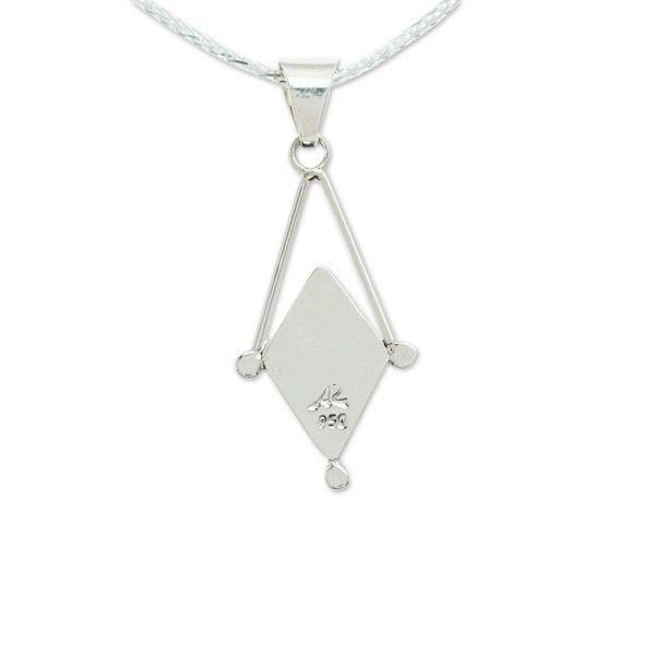 Alternate image for Turquoise and Taxco 950 Silver Artisan Crafted Necklace Spark of Blue