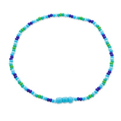 Alternate image for Set of Six Blue and Green Glass Beaded Stretch Bracelets Green Euphoria