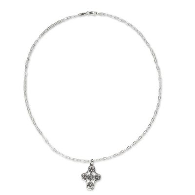 Alternate image for Tree of Life Style Silver Cross Necklace Blossoming Faith