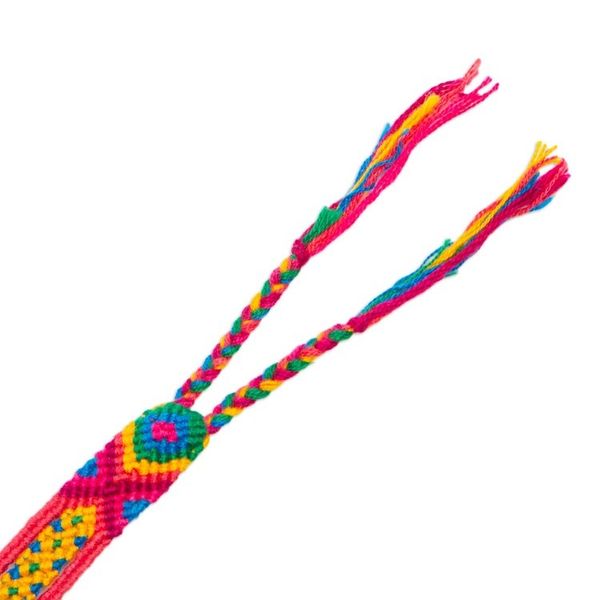 Alternate image for Multicolored Cotton Macrame Wristband Bracelet Mandala Geometry