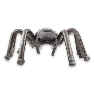 Alternate image for Eco-Friendly Upcycled Metal Spider Sculpture from Mexico Rustic Tarantula