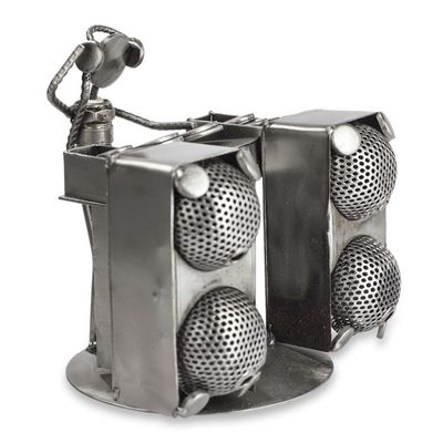 Alternate image for Dance and Music Metal Recycled Auto Parts Sculpture Rustic DJ