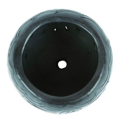 Alternate image for Mexican Barro Negro Flower Pot with Peacock Motifs Peacock Luxury