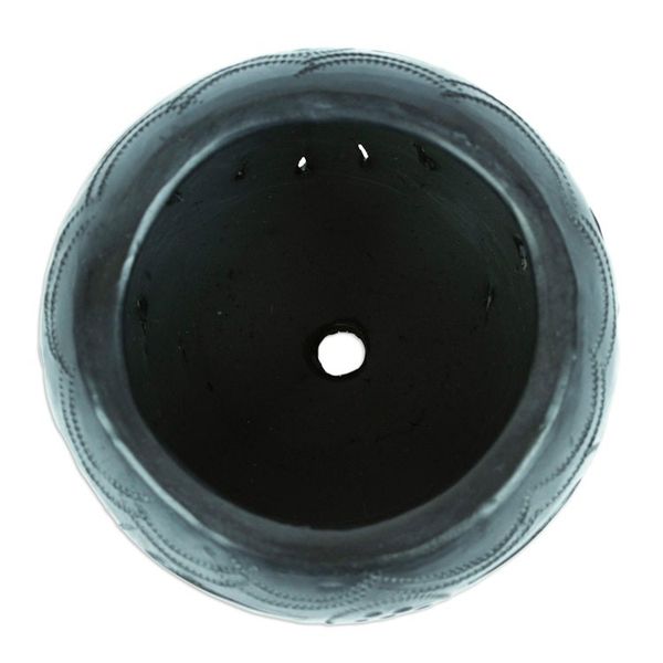 Alternate image for Mexican Barro Negro Flower Pot with Peacock Motifs Peacock Luxury