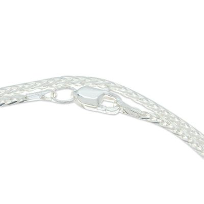 Alternate image for Turquoise and Taxco 950 Silver Artisan Crafted Necklace Spark of Blue