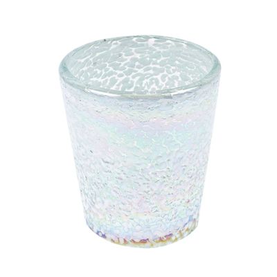 Alternate image for 6 Frosted Iridescent Tumblers Handblown from Recycled Glass Frosted White