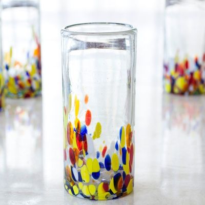 Alternate image for Colorful Handblown Glass Highball Cocktail Set of 6 Confetti