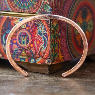 Alternate image for Polished Copper Cuff Bracelet Crafted in Mexico Minimalist Charm