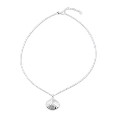 Alternate image for Sterling Silver Seashell Pendant Necklace from Mexico Mediterranean Shell