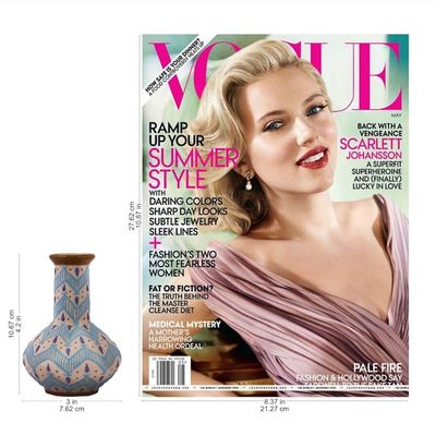 Alternate image for Handcrafted Blue and Ivory Chevron Motif Ceramic Flower Vase Chevron Tears