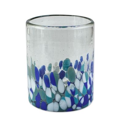 Alternate image for Blue Green and White Spotted Rocks Glasses Set of 6 Blue Cool