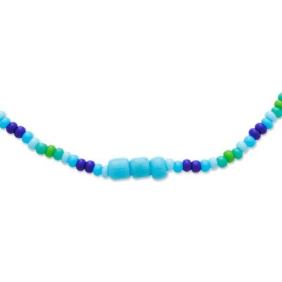 Alternate image for Set of Six Blue and Green Glass Beaded Stretch Bracelets Green Euphoria