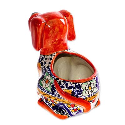 Alternate image for Talavera Style Ceramic Dog Planter from Mexico Best Friend
