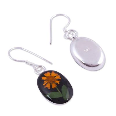 Alternate image for Natural Flower Sunflower Dangle Earrings from Mexico Sunny Sunflowers