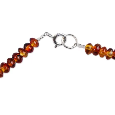 Alternate image for Natural Mexican Amber Beaded Strand Long Necklace Honey Dew