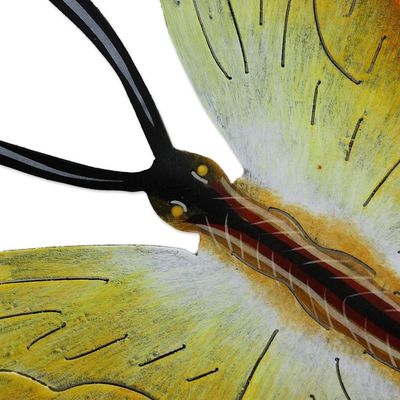 Alternate image for Hand Made Orange Butterfly Steel Wall Sculpture Mexico Soul of Happiness