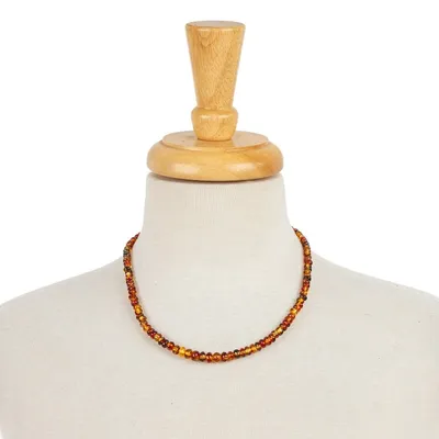 Alternate image for Natural Mexican Amber Beaded Strand Long Necklace Honey Dew