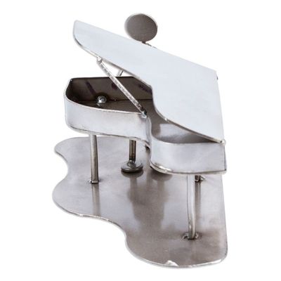 Alternate image for Artisan Crafted Recycled Metal and Car Part Rustic Sculpture Rustic Piano Man