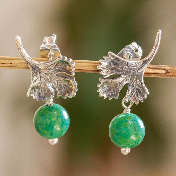 Alternate image for Sterling Silver Cilantro Leaf Earrings Singular Cilantro