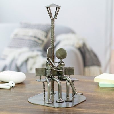 Alternate image for Romantic Recycled Metal Sculpture That First Kiss