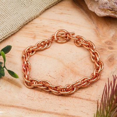Alternate image for Handcrafted Copper Rope Chain Bracelet from Mexico Bright Connection