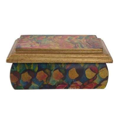Alternate image for Huichol Women on Wood Decoupage Jewelry Box with Mirror Huichol Women