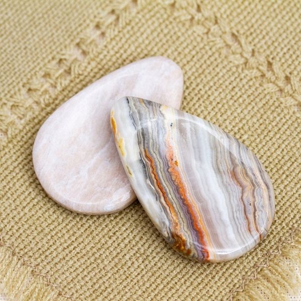 Alternate image for Set of 2 Drop-Shaped Marble Stress-Relieving Stones Paradise Drops