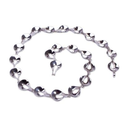 Alternate image for Hand Crafted Sterling Silver Modern Jewelry Set Shining Dewdrops